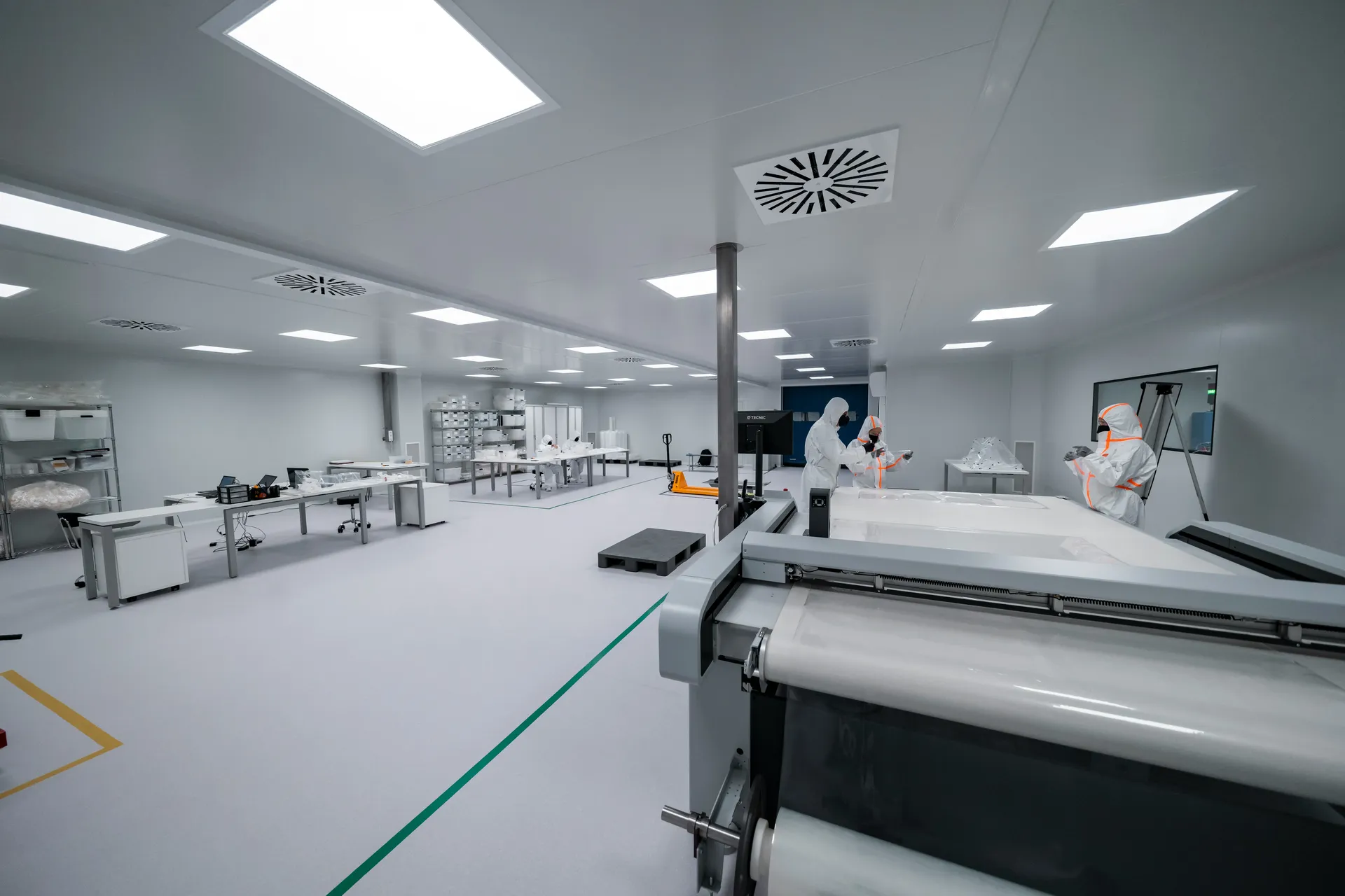 Wide cleanroom facility interior